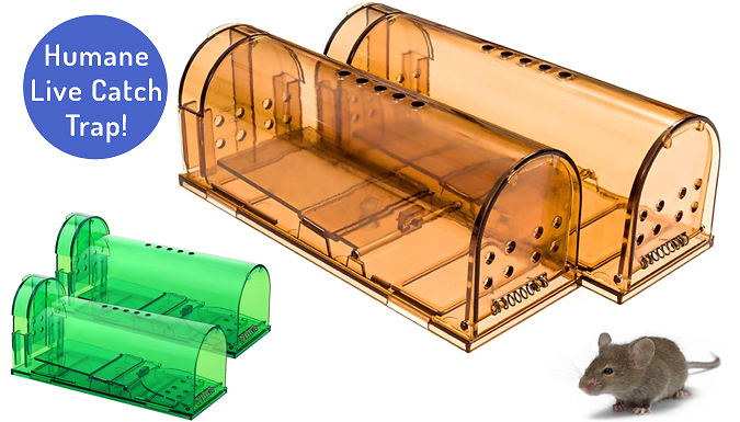 Wish Whoosh Offers 2-Pack of Humane Reusable Mouse Traps - 2 Colours