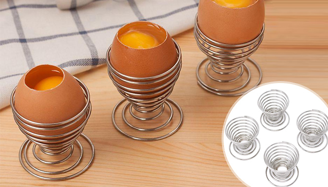 Wish Whoosh Offers 4-Pack of Stainless Steel Spring Egg Cups
