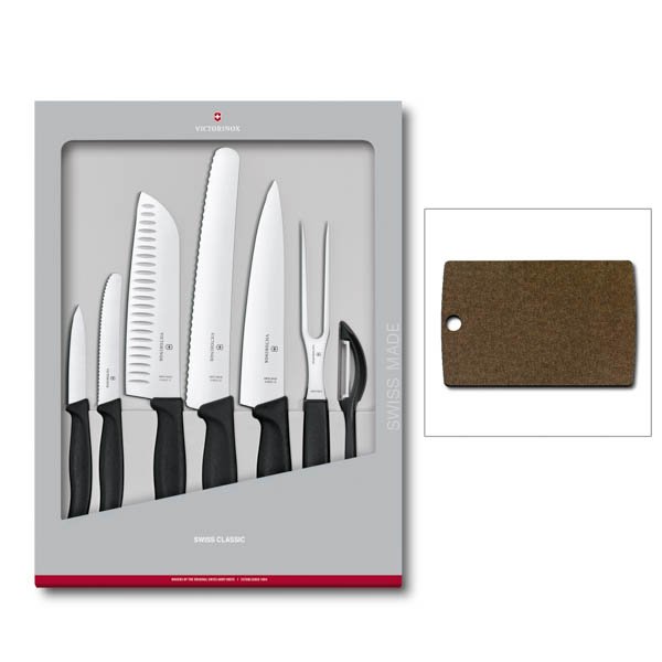 Victorinox Swiss Classic Kitchen Knife 7-Piece Set with Chopping Board 