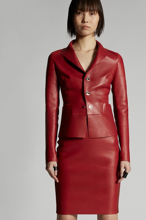 DSQUARED2 Mujer Americana Rojo Tamaño 34 100% Piel de cordero Viscosa Poliamida Elastán