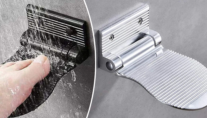 Wish Whoosh Offers Wall-Mounted Foldable Aluminum Shower Foot Rest - 2 Colours