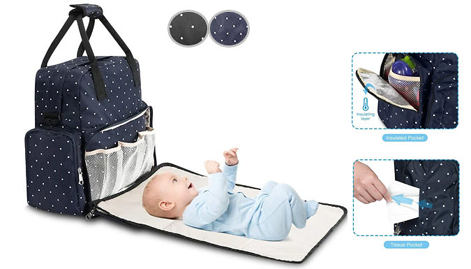 Wish Whoosh Offers Multi-Functional Waterproof Baby Changing Mat Bag - 2 Colours