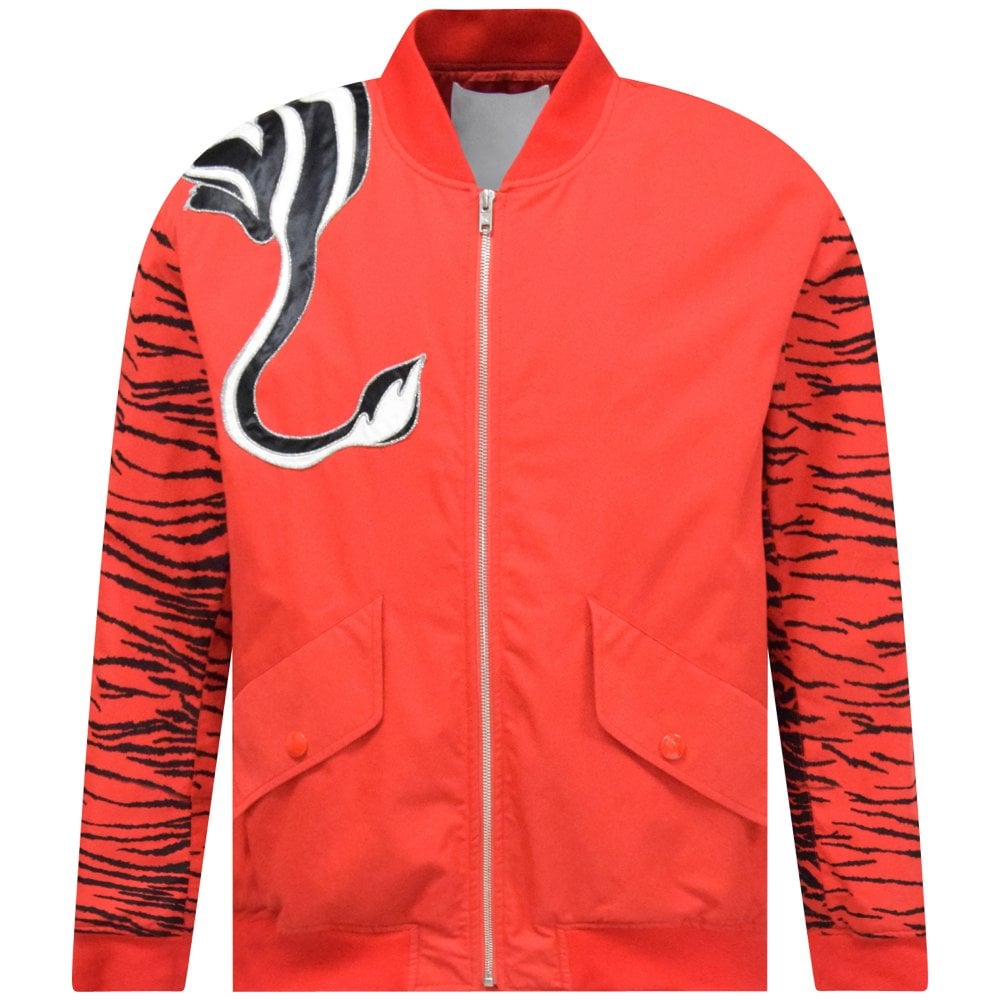 KENZO Men's Red Kansai Yamamoto Tiger Bomber Jacket | Medium Red | L