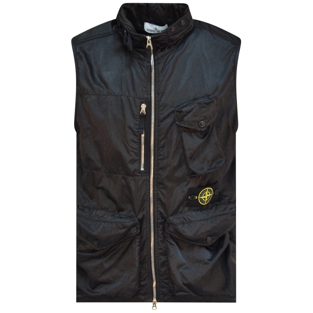 STONE ISLAND Men's Black Utility Nylon Raso-TC Gilet | Black | L