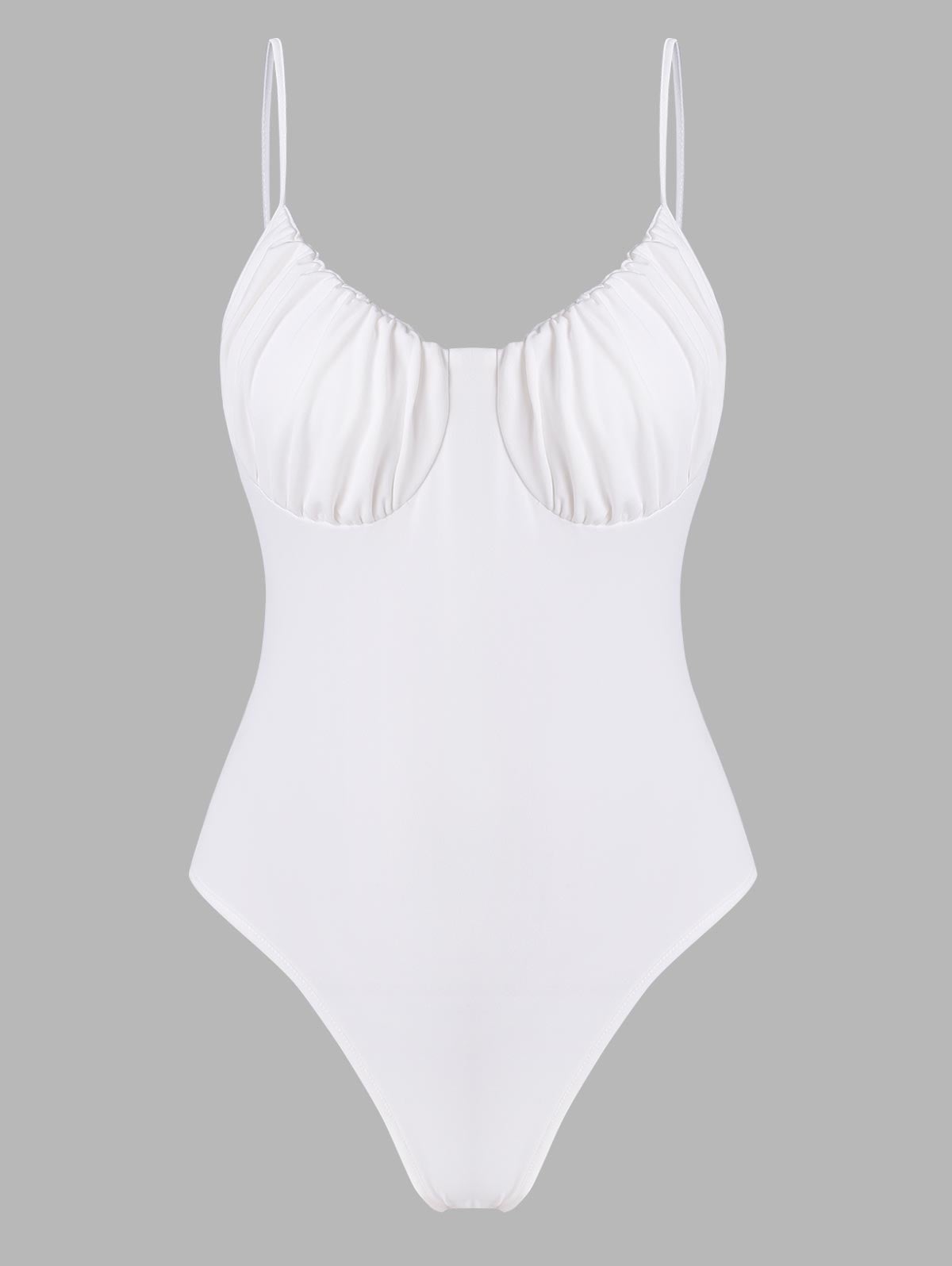Zaful Ruched Bust Cupped Cami Bodysuit | Women's | WHITE | S