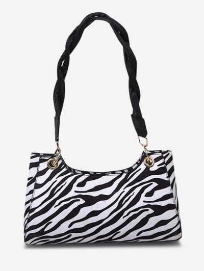 Zaful Zebra Striped Pattern Shoulder Bag | BLACK | ONESIZE