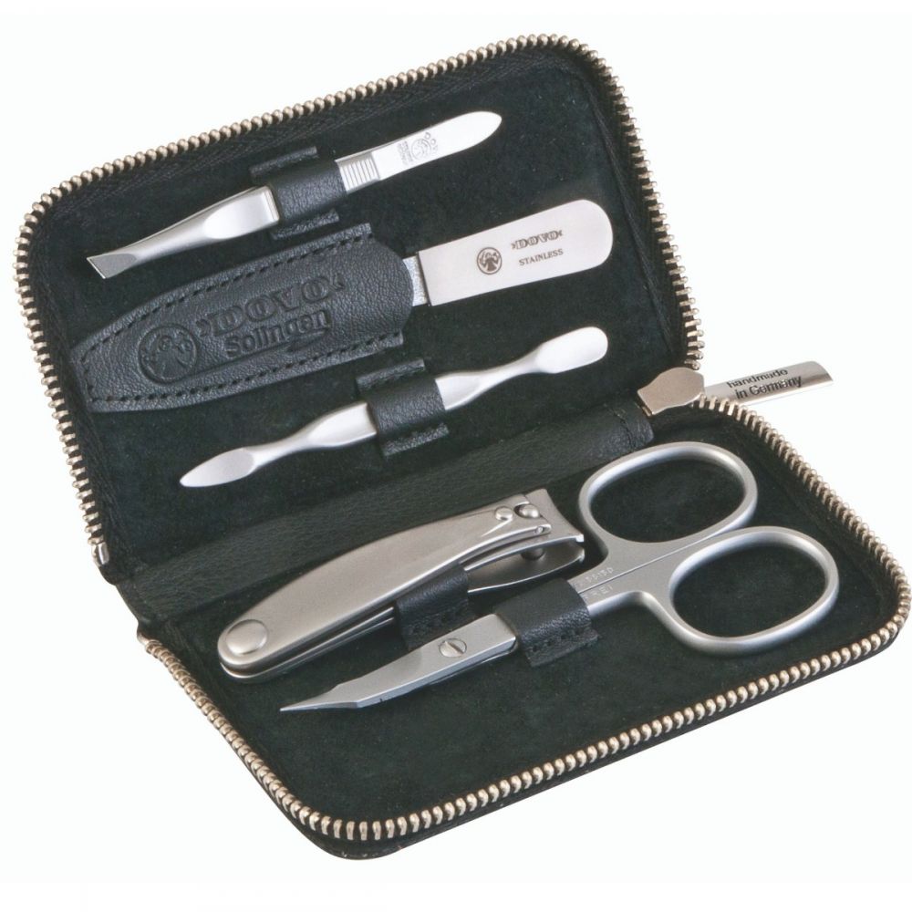 Dovo of Solingen 5 Piece Manicure Set in Soft Leather Case