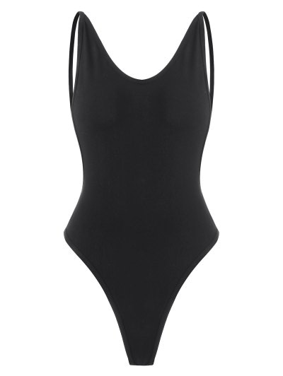 Zaful Drop Armhole Snap Crotch Open Back Bodysuit | Women's | BLACK | M