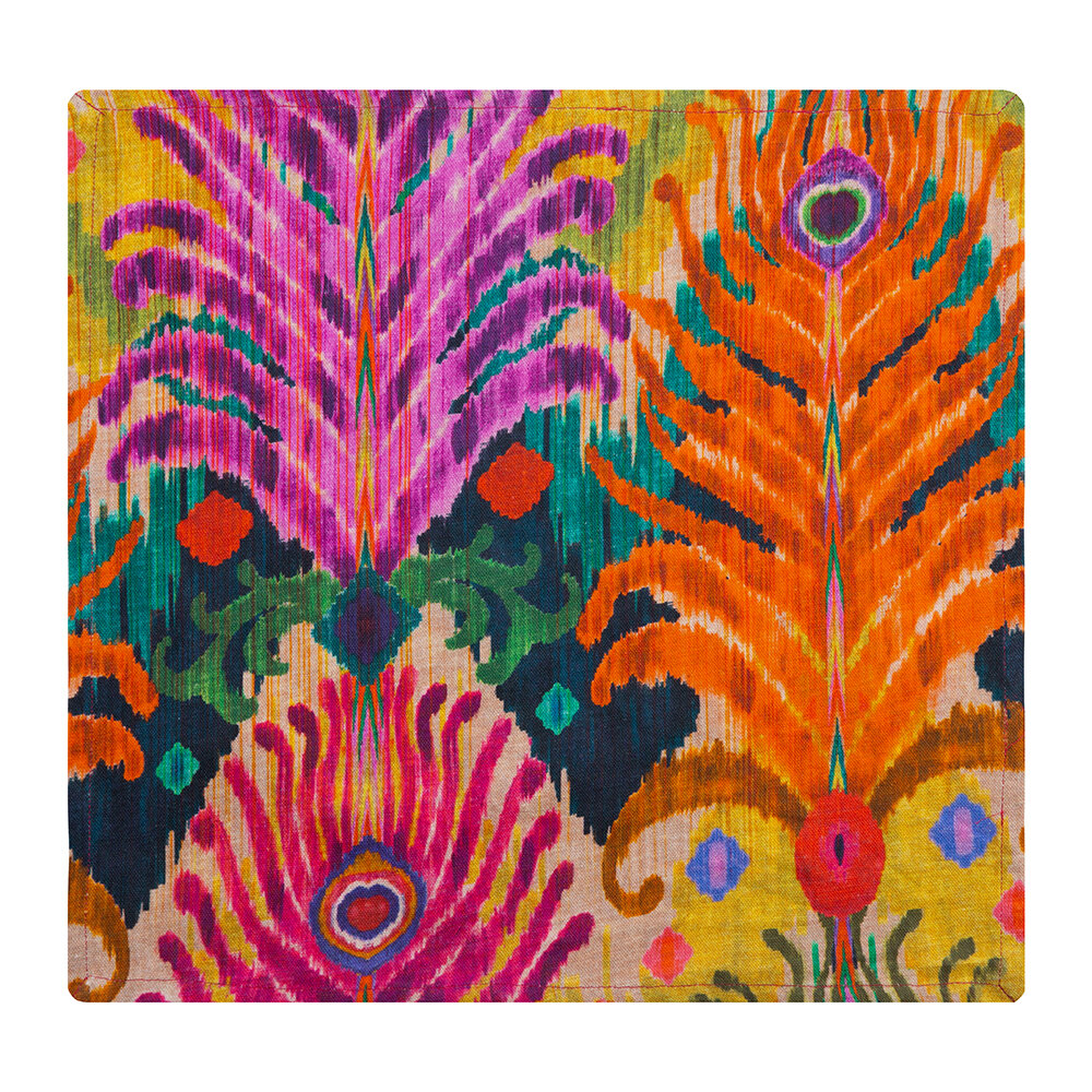 Les Ottomans - Matthew Williamson Cotton Napkin - Peacock Feather