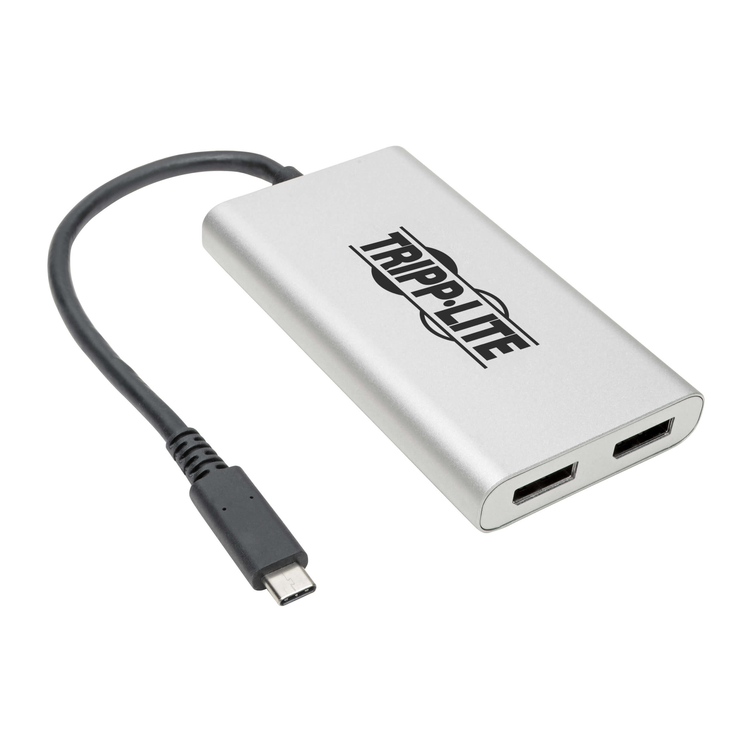 Tripp Lite Thunderbolt 3 to Dual DisplayPort Adapter - 4K/5K @ 60 Hz M/2xF 4:4:4 Silver