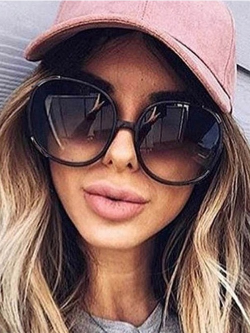 Zaful Klassischer Runder Rahmen Übergroße Sonnenbrillen |