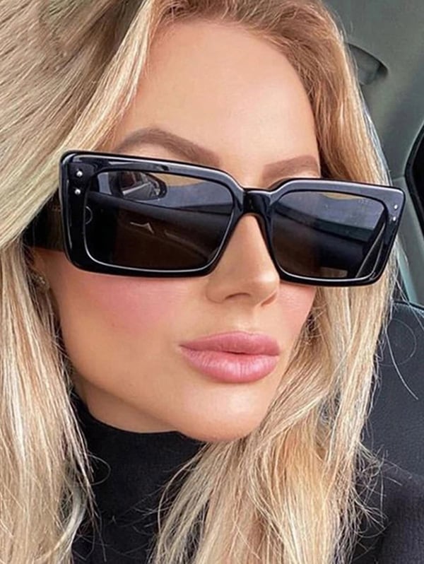 Zaful Rechteckrahmenstock Übergroße Sonnenbrillen |