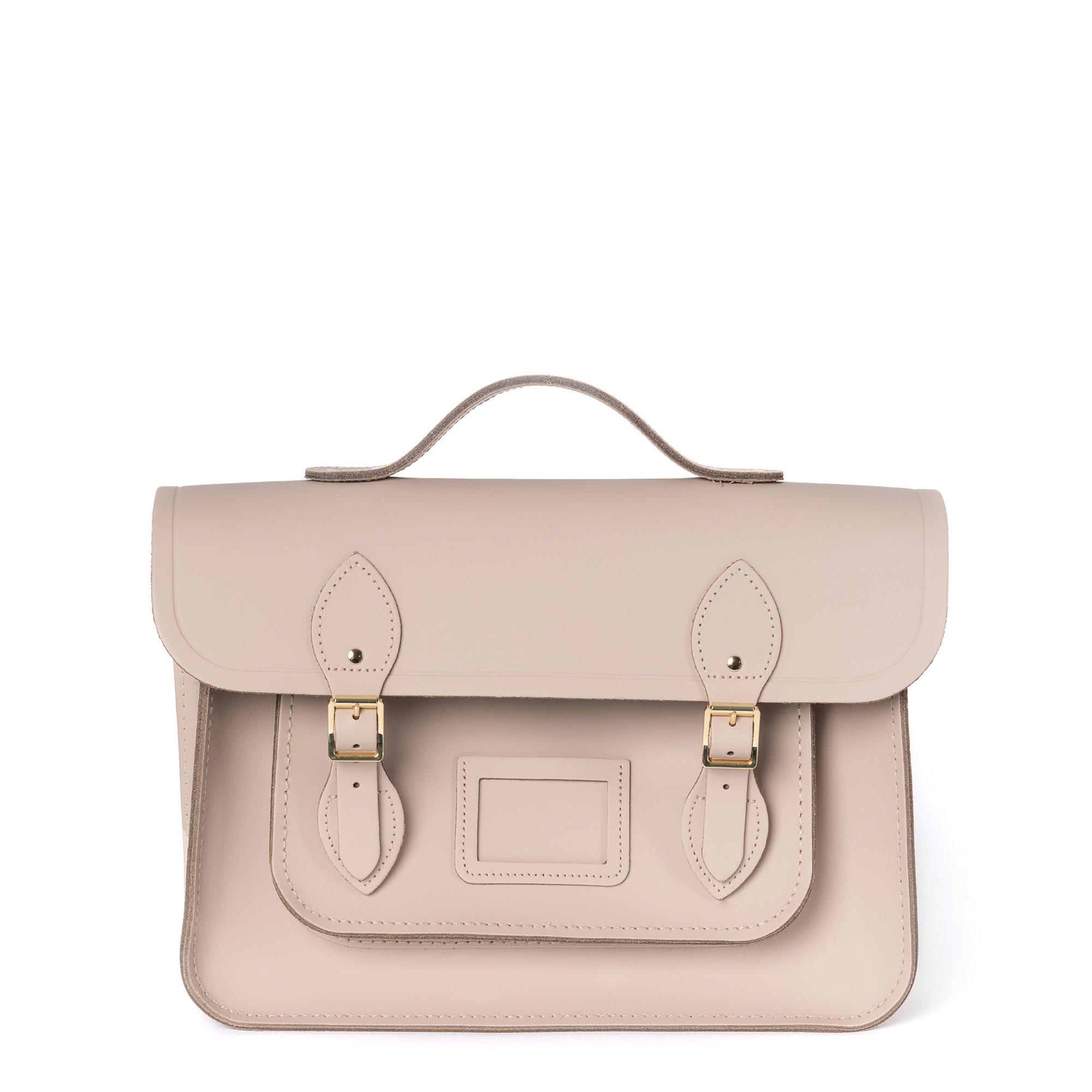 Cambridge Satchel 14 Inch Magnetic Batchel in Leather - Biscuit Matte