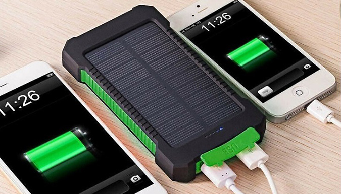 Impress Gadgets Dual USB Solar Power Bank With Flashlight - 3 Colours