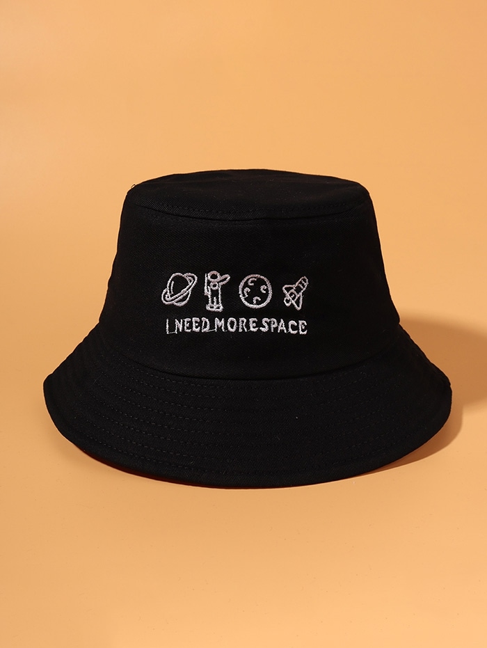 Zaful Planet Stickerei Bucket Hat |
