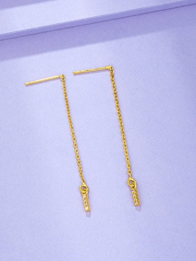 Zaful Zirkon Eingelegte Gold Vergoldeter Ohrringe |