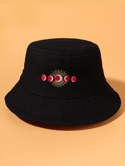 Zaful Sonne Mond Stickerei Bucket Hut |