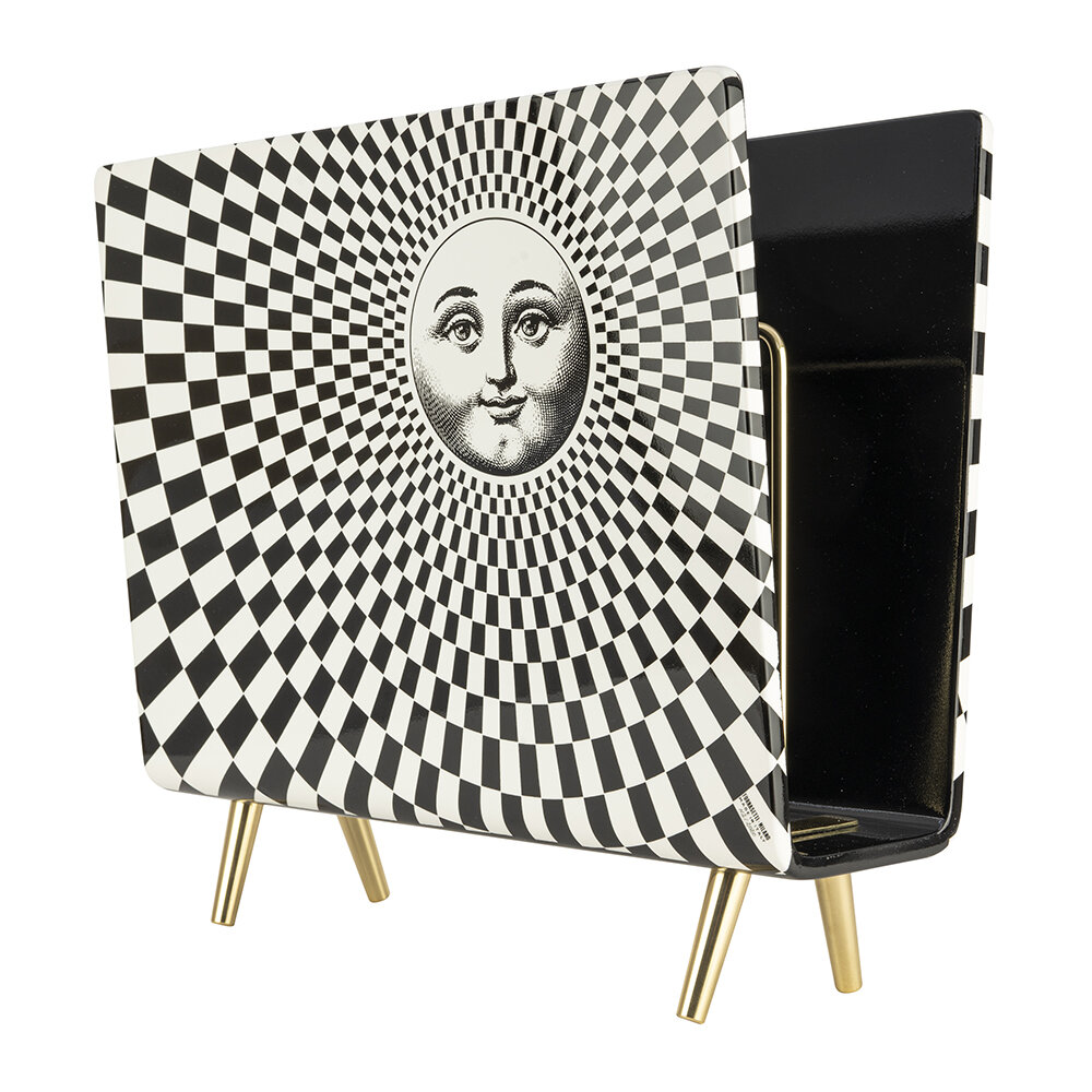 Fornasetti - Solecentrismo Magazine Rack - White/Black