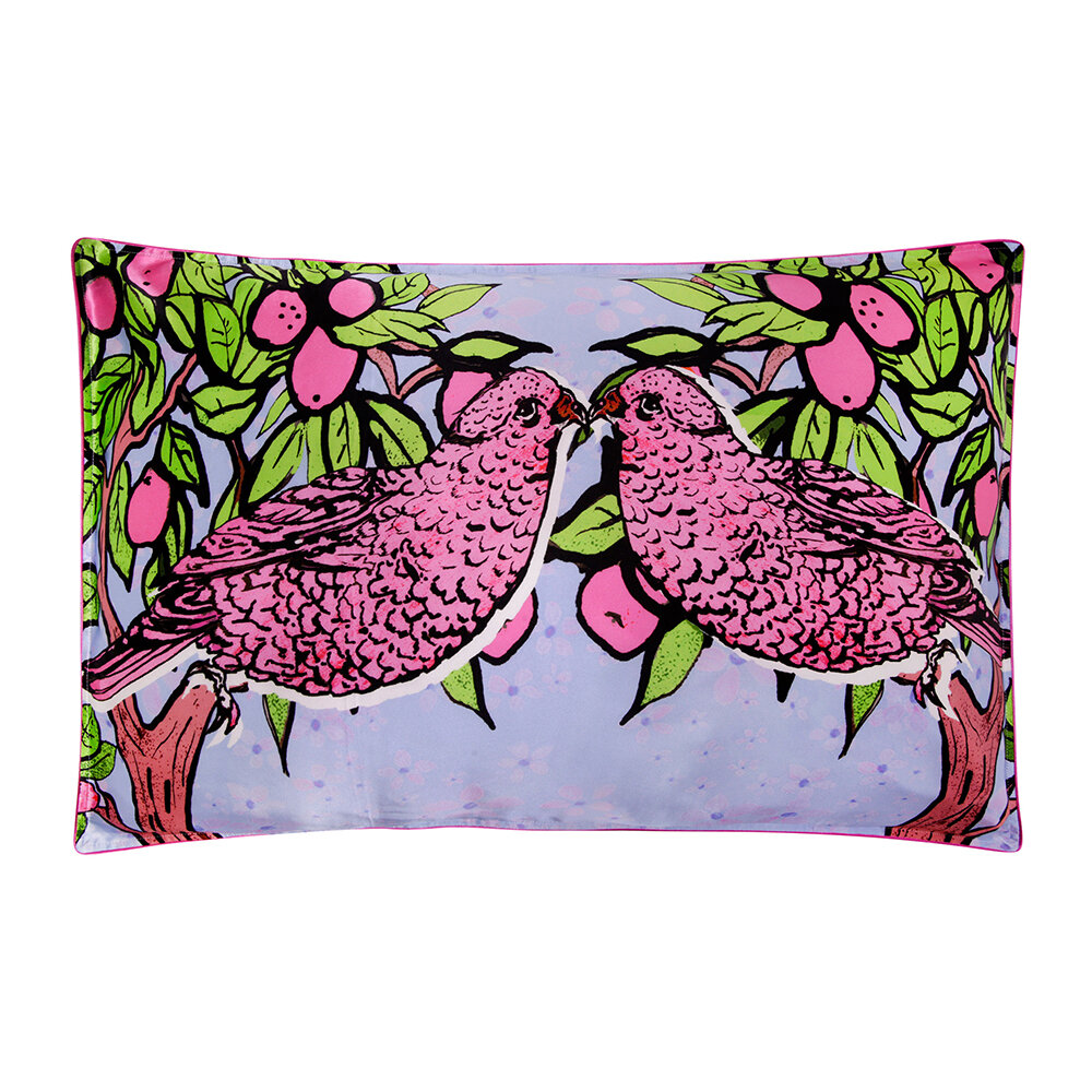 Jessica Russell Flint - To Kiss A Mocking Bird Silk Pillowcase