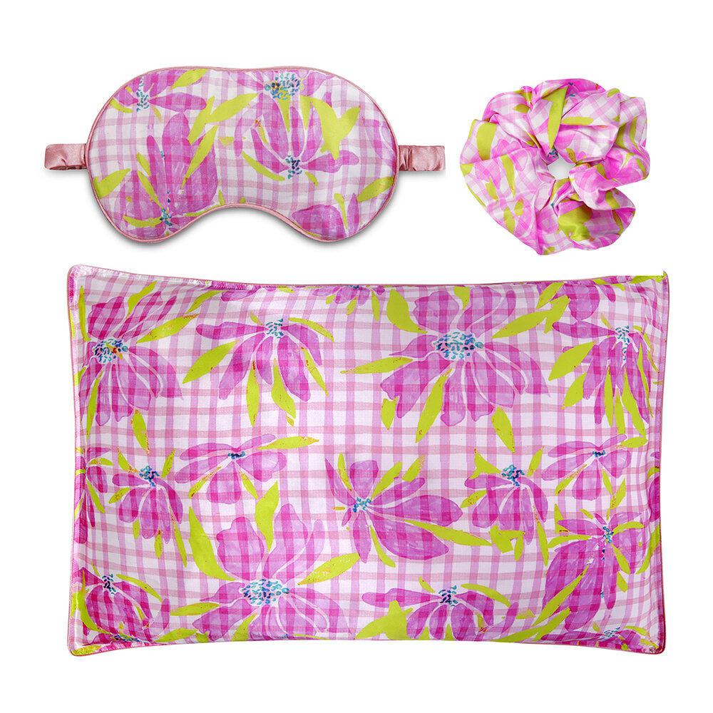 Jessica Russell Flint - Water The Lily - Silk Scrunchie/Eye Mask/Pillowcase Set