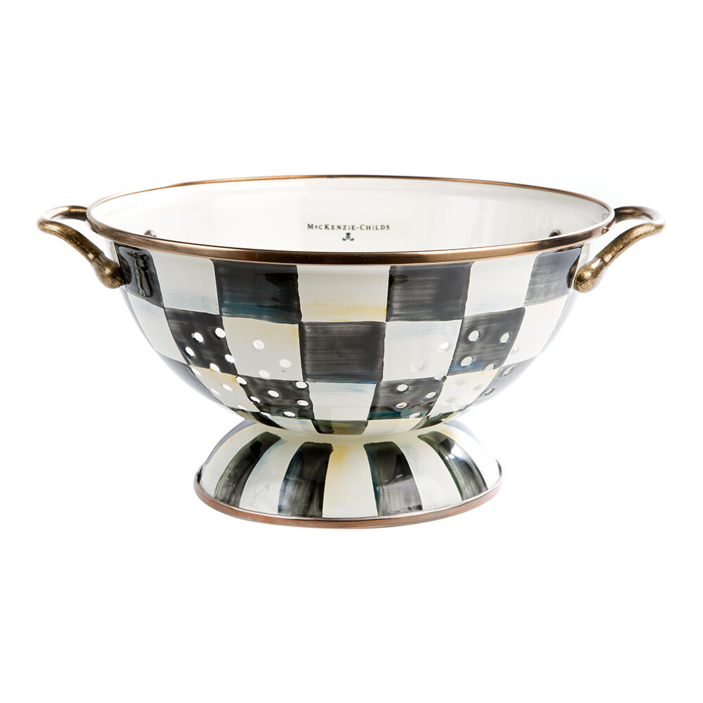 MacKenzie-Childs - Courtly Check Enamel Colander- Core - Large
