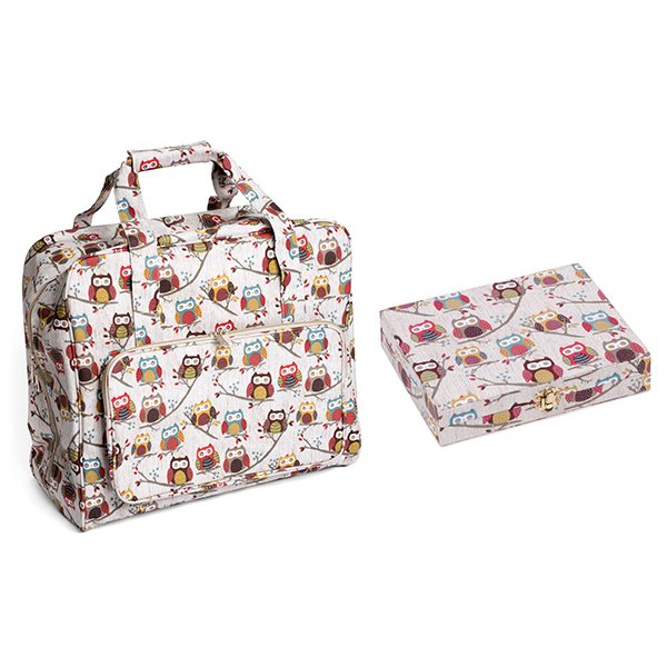 Groves Groves Hoot Design PVC Sewing Machine Bag with Spool Storage Box