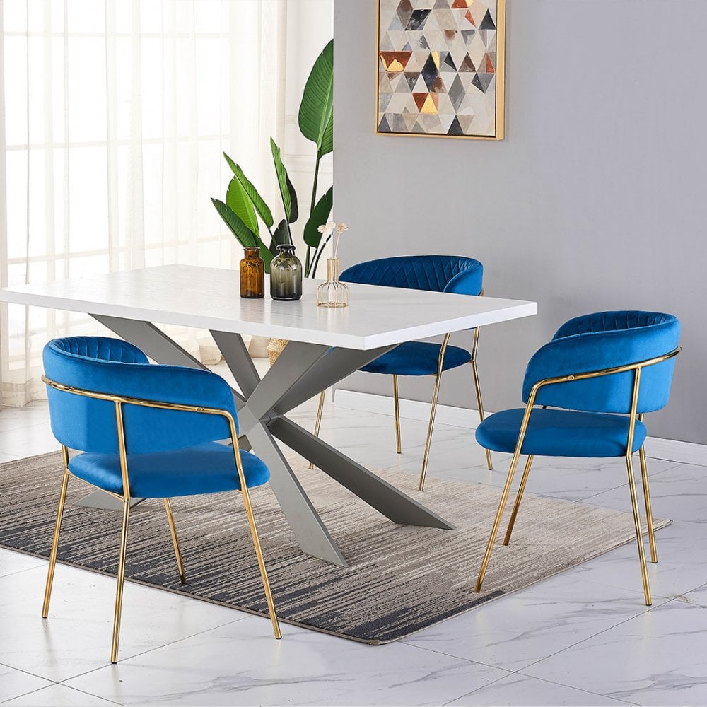 Atarah Duke LUX Dining Set Colour: Blue, Pack: Set of 6