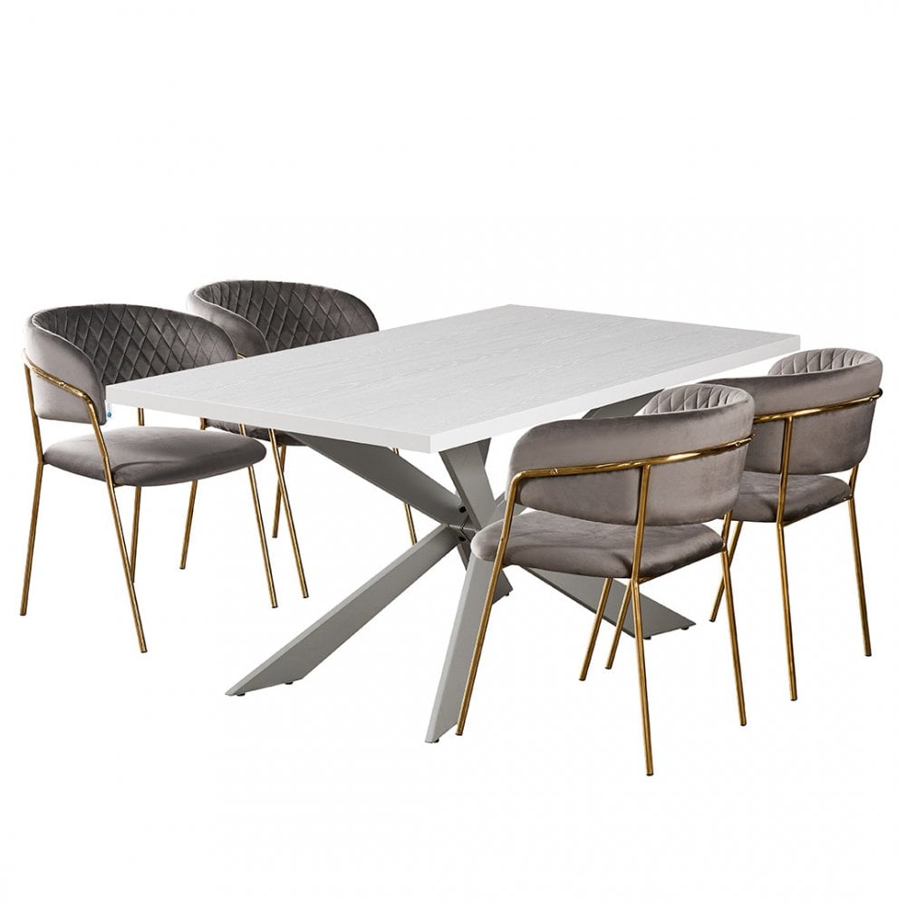 Atarah Duke LUX Dining Set Colour: Grey, Pack: Set of 4