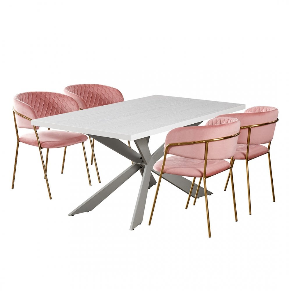 Atarah Duke LUX Dining Set Colour: Pink, Pack: Set of 4