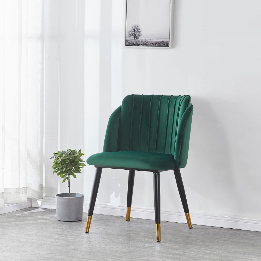 Milano LUX velvet dining chair Colour: Green