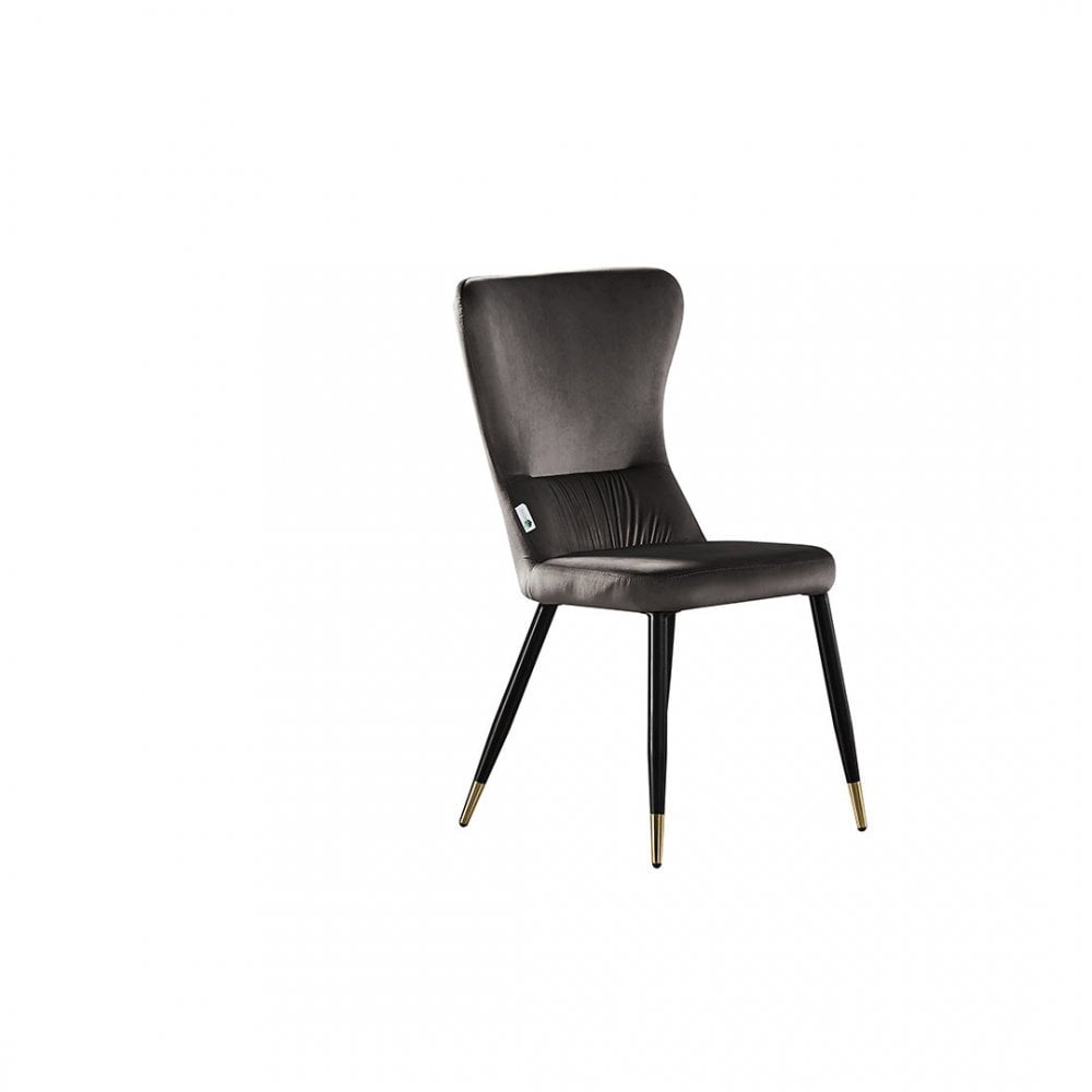 New York Velvet dining chair Colour: Grey/Gold