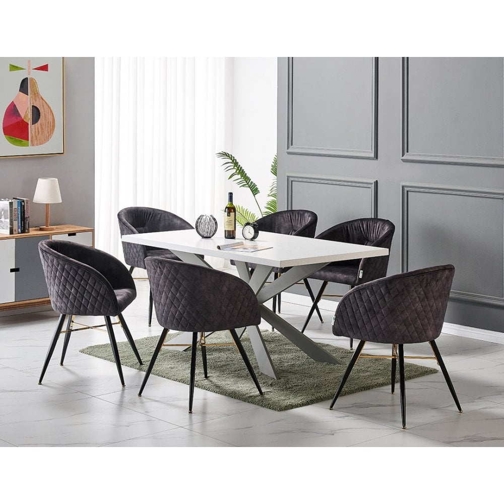 Vittorio Duke LUX dining set Colour: Black, Pack: Set of 6, Table colo