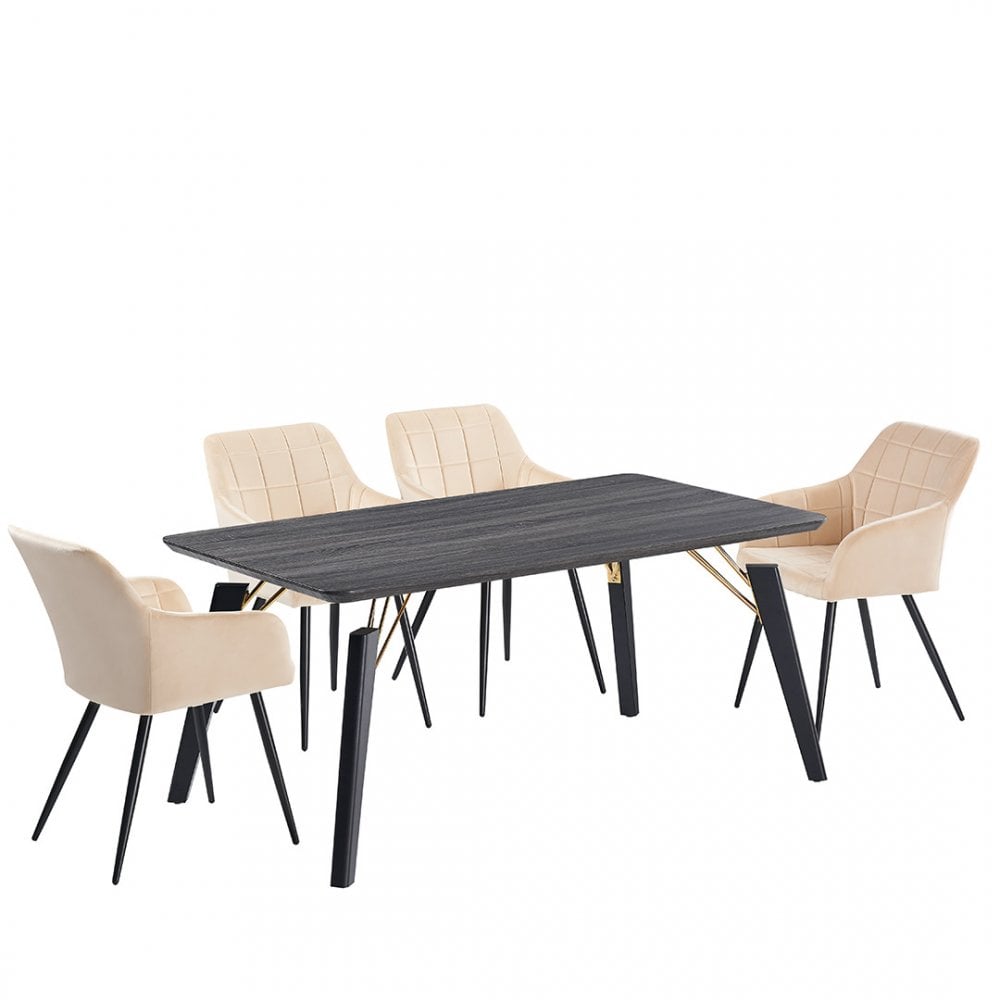 Camden Cosmo Lux Dining Set Colour: Cream, Pack: Set of 6, Table colou