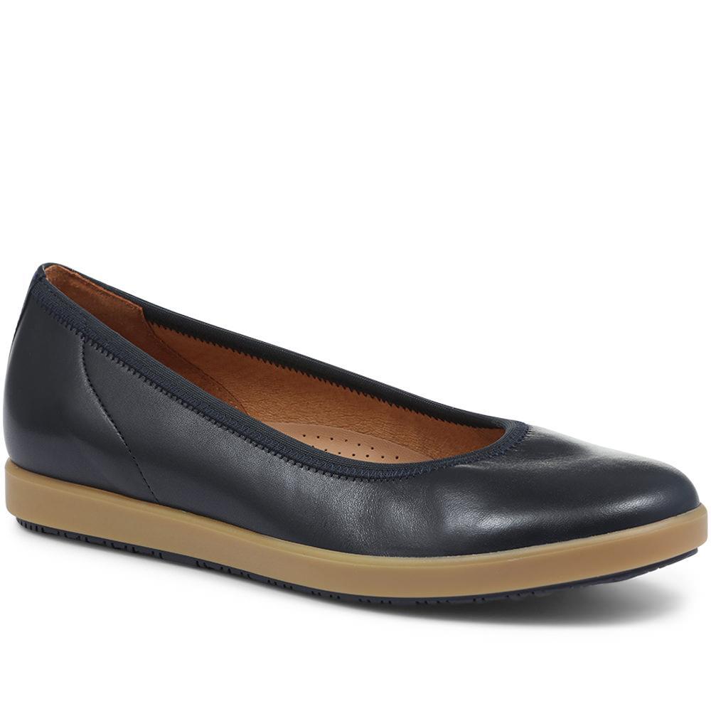 Gabor Women's Patsy Leather Ballet Pump Navy Size 7.5