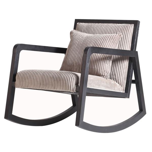 Libra Dalston Rocking Chair Ribbed Velvet Natural Armchair