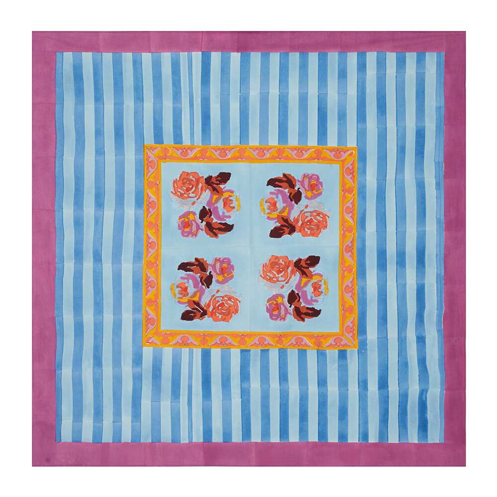 Lisa Corti - Bunch Of Roses Tablecloth - Blue