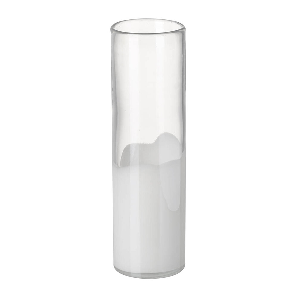 Parlane - Savoy Cylinder Vase - White/Clear - Large