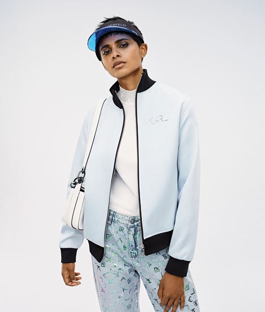 Karl Lagerfeld SATIN BOMBER JACKET