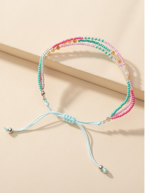 Colorblock Bead Slide Buckle Bracelets