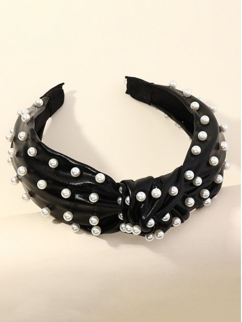 Faux Pearl Decor Knotted Hairband