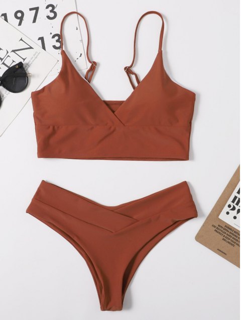 Solid Bralette Bikini Swimsuit