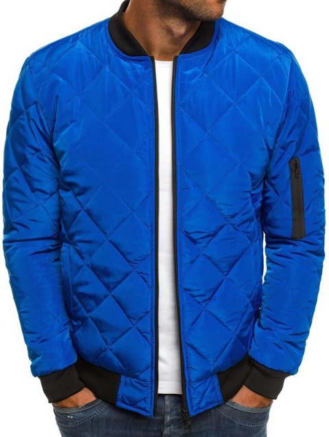 Men's Quilted Ribbed Detail Bomber Jacket