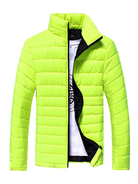 Men's Stand-up Collar Zip Front Puffer Jacket