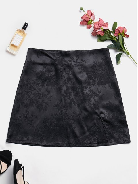 Floral Slit Mini Skirt