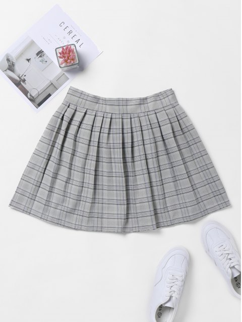 Plaid Pleated Mini Skirt