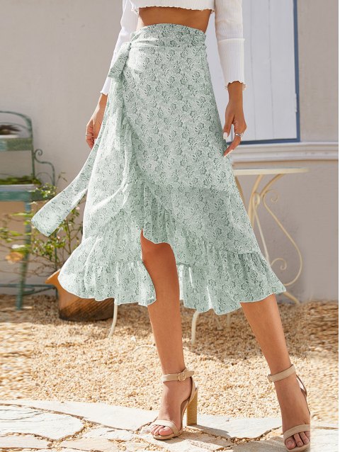 Floral Print Split Maxi Skirt