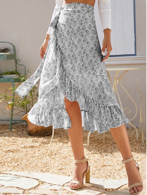 Floral Print Split Maxi Skirt