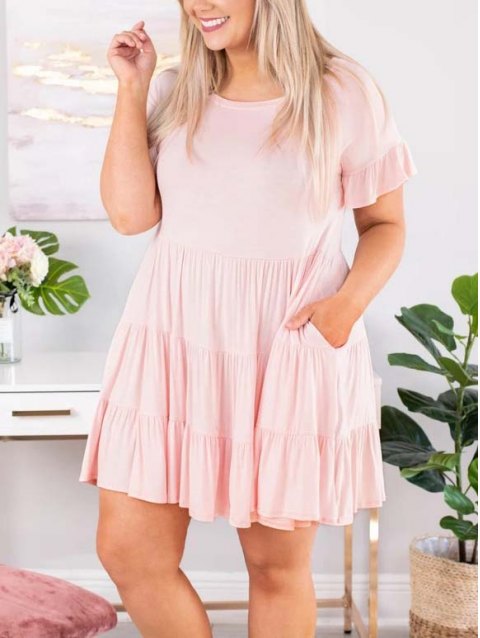 Plus Size Loose Doll Mini Dress