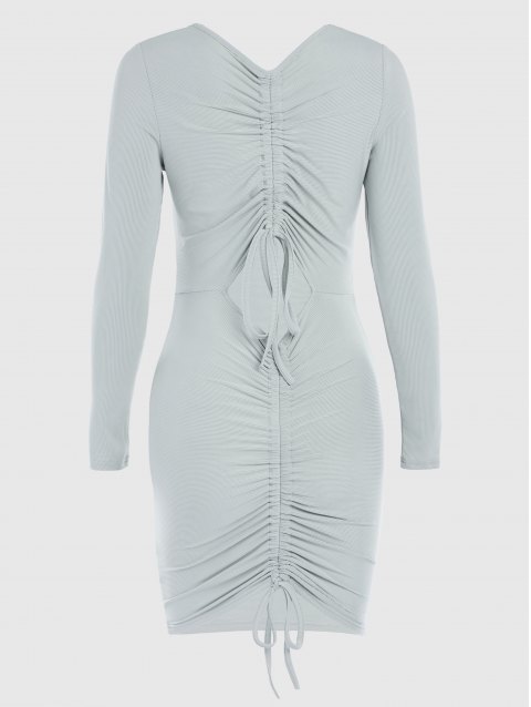 Solid Cutout Cinched Bodycon Dress