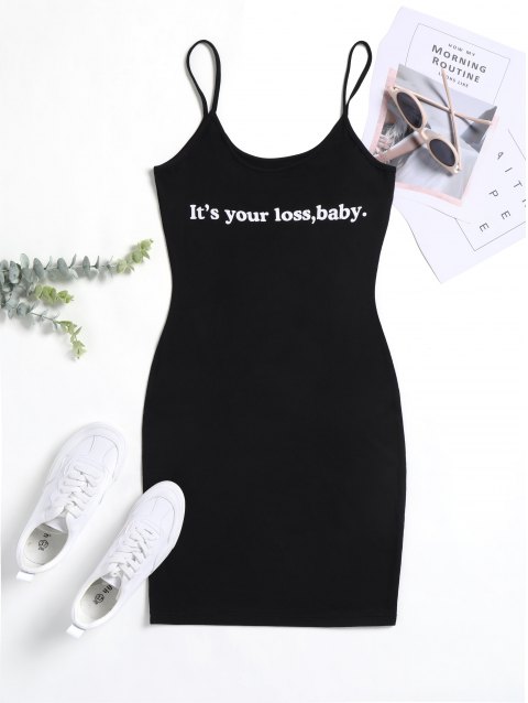Mini Letter Print Bodycon Dress